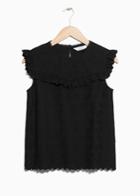 Other Stories Frilled Sleeveless Top - Black