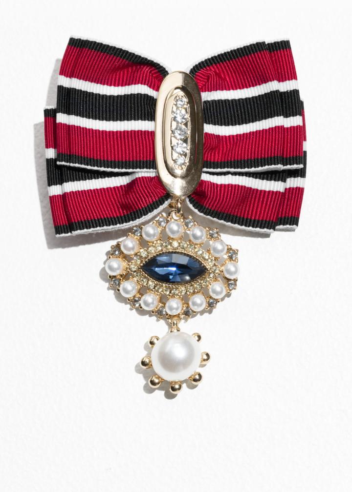 Other Stories Ribbon Brooch - Red