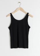 Other Stories Fitted Scoop Back Tank Top - Black