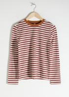 Other Stories Striped Long Sleeve Tee - Orange