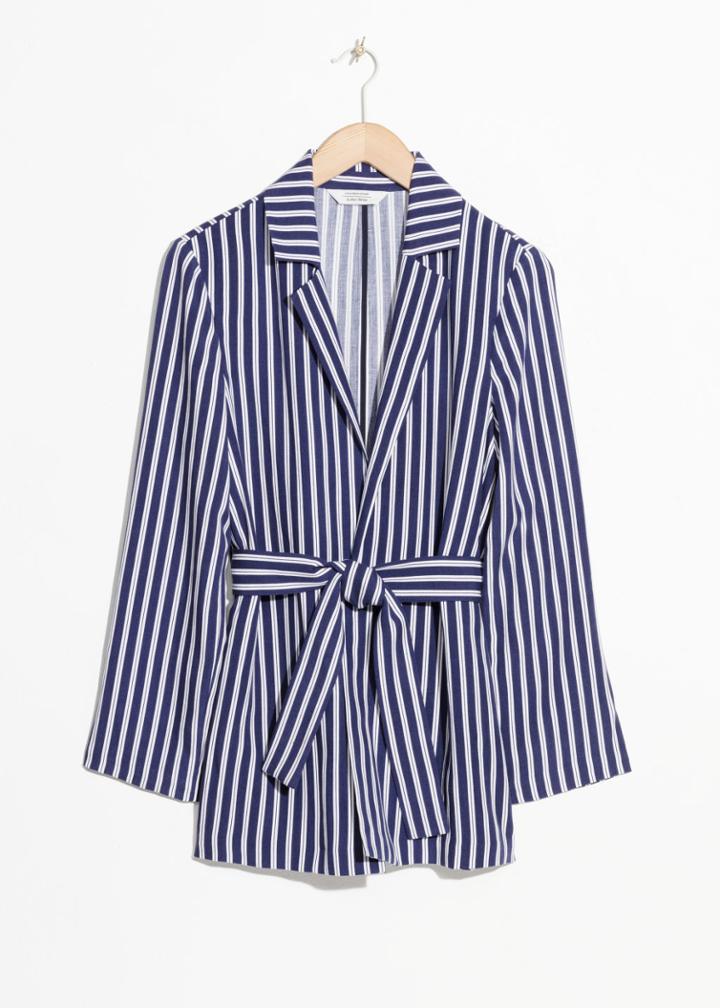 Other Stories Belted Blazer - Blue