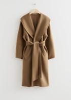 Other Stories Oversized Shawl Collar Coat - Beige