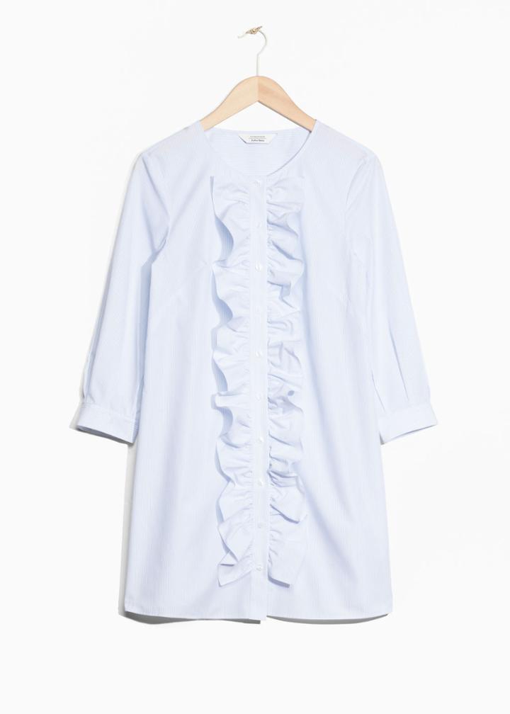 Other Stories Striped Ruffle Dress - Blue