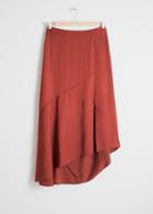 Other Stories Asymmetric Slit Midi Skirt - Red