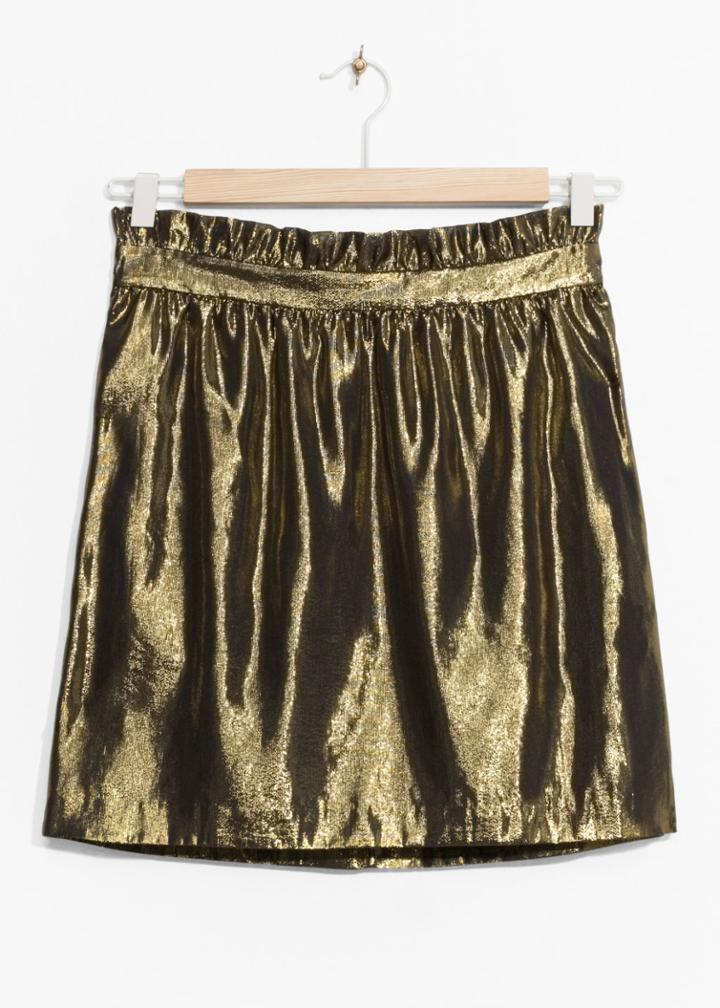 Other Stories Gold Mini Skirt - Gold