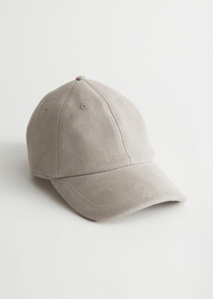 Other Stories Suede Baseball Cap - Brown