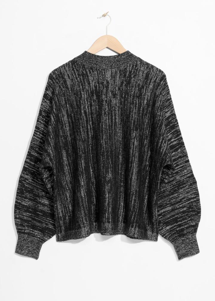 Other Stories Metallic Melange Sweater - Black