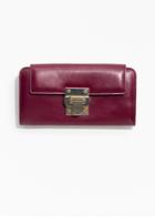 Other Stories Gold Lock Leather Wallet - Red