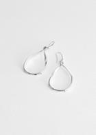 Other Stories Twist Drop Hammered Earrings - Silver