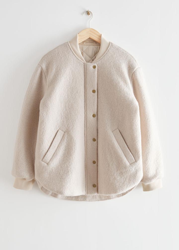 Other Stories Oversized Wool Jacket - Beige