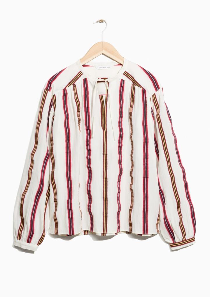 Other Stories Stripe Silk Skirt