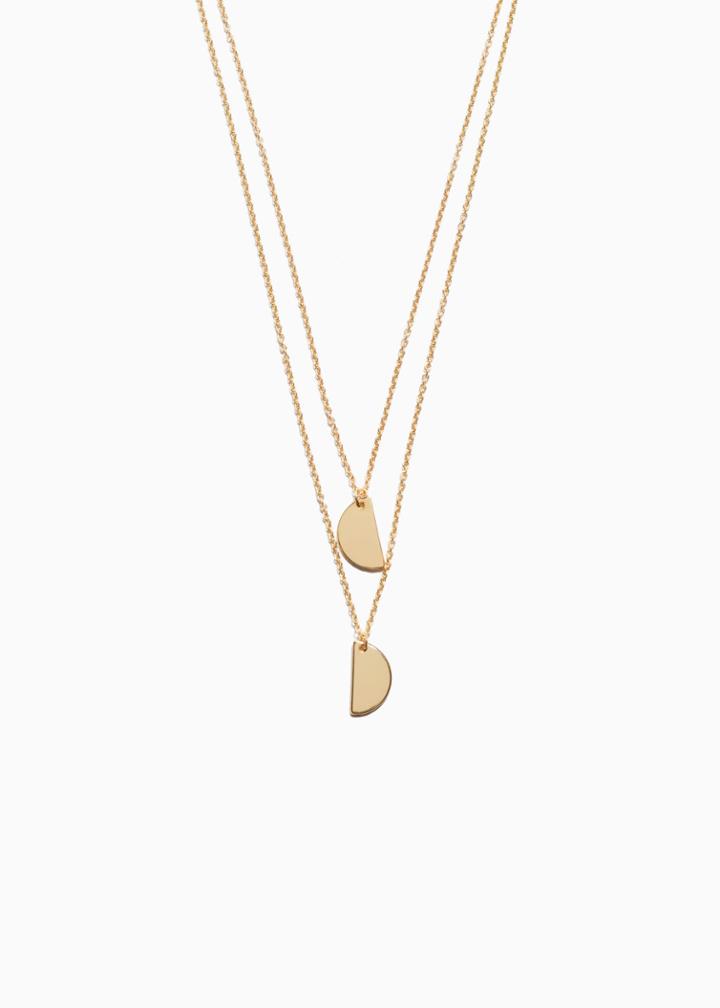 Other Stories Half Moon Necklace - Gold