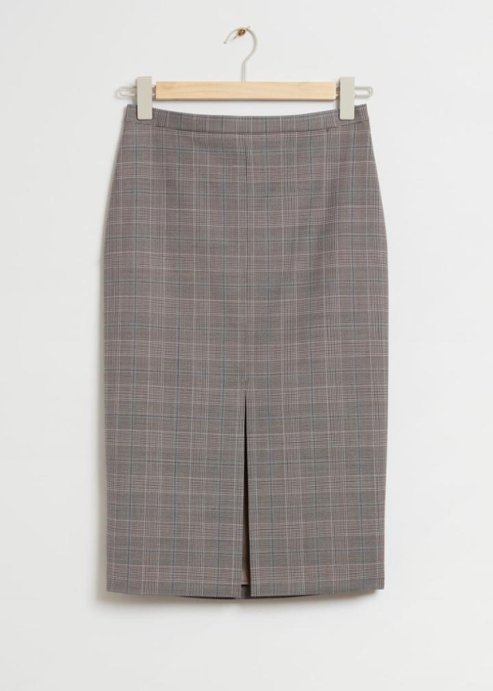 Other Stories Fitted Midi Centre Slit Skirt - Rust