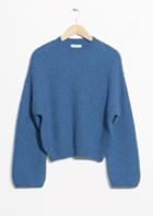 Other Stories Cropped Honeycomb Knit Sweater