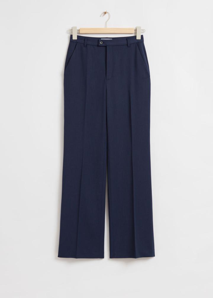 Other Stories Slim Flared Tailored Trousers - Blue