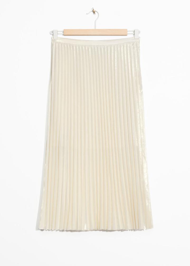 Other Stories Pleated Skirt - Gold