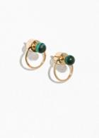 Other Stories Circular Drop-back Earrings - Green