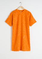 Other Stories Velour T-shirt Dress - Orange