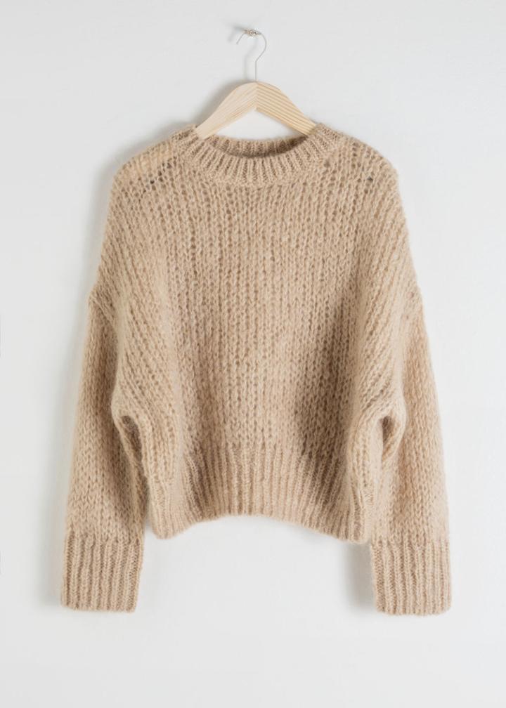 Other Stories Wool Blend Chunky Knit Sweater - Beige