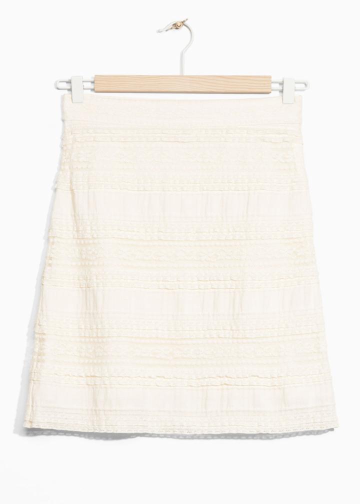Other Stories Embroidered Lace Skirt - White