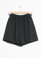 Other Stories Paperbag Waist Flared Shorts - Black