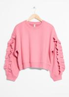 Other Stories Frill Sleeve Sweater - Pink