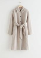 Other Stories Voluminous Belted Single Breasted Coat - Beige