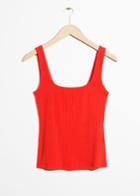 Other Stories Ribbed Tank Top - Orange