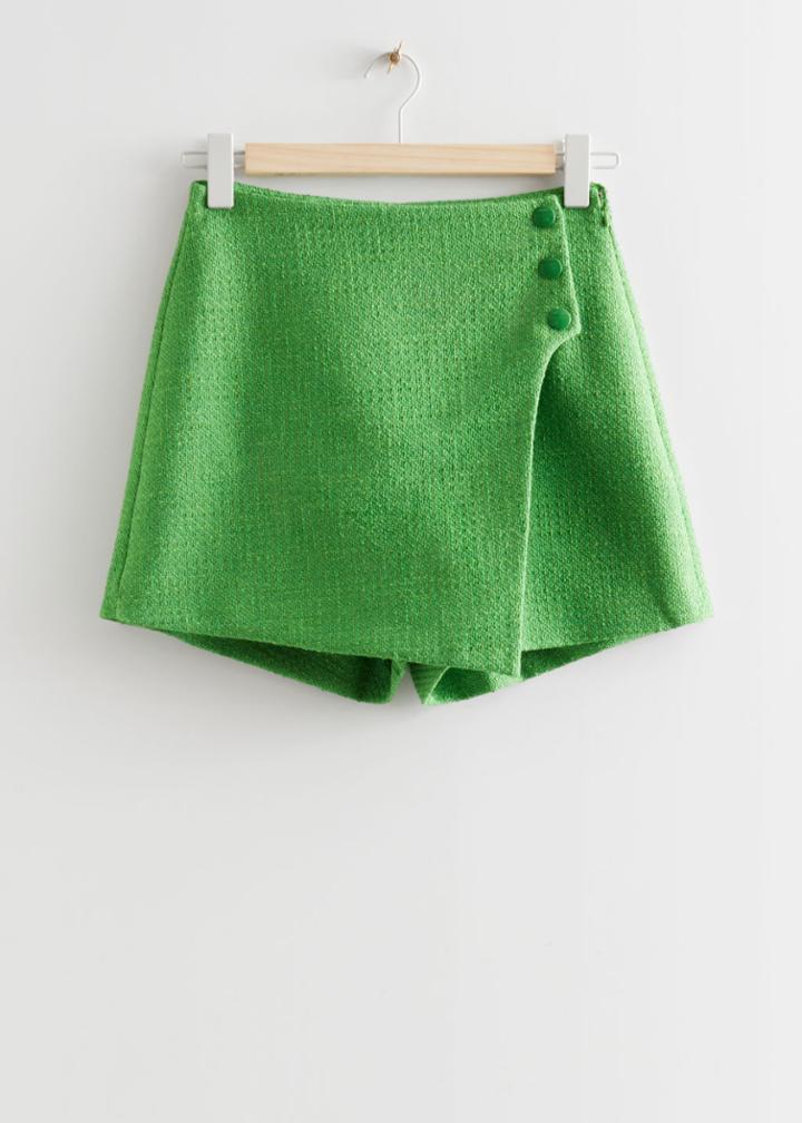 Other Stories Tweed Skorts - Green