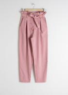 Other Stories Tapered Paperbag Waist Trousers - Pink