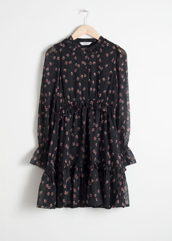 Other Stories Layered Ruffle Dress - Black