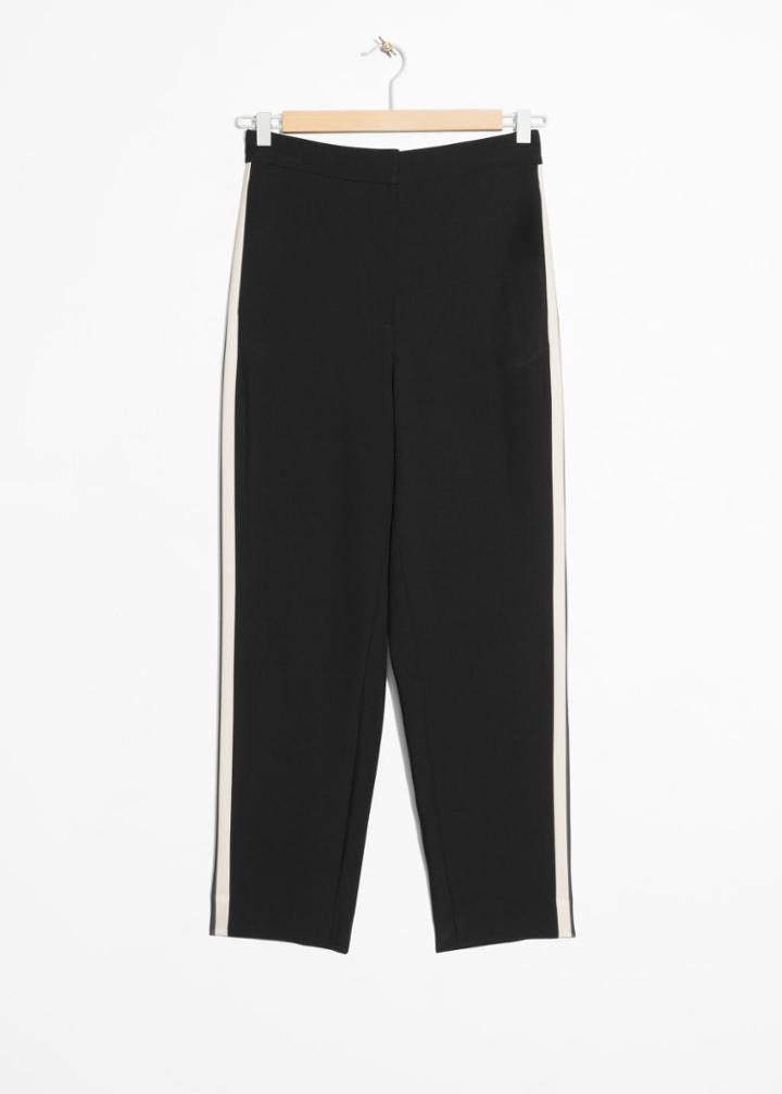 Other Stories Tapered Racer Stripe Trousers - Black