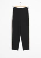 Other Stories Tapered Racer Stripe Trousers - Black