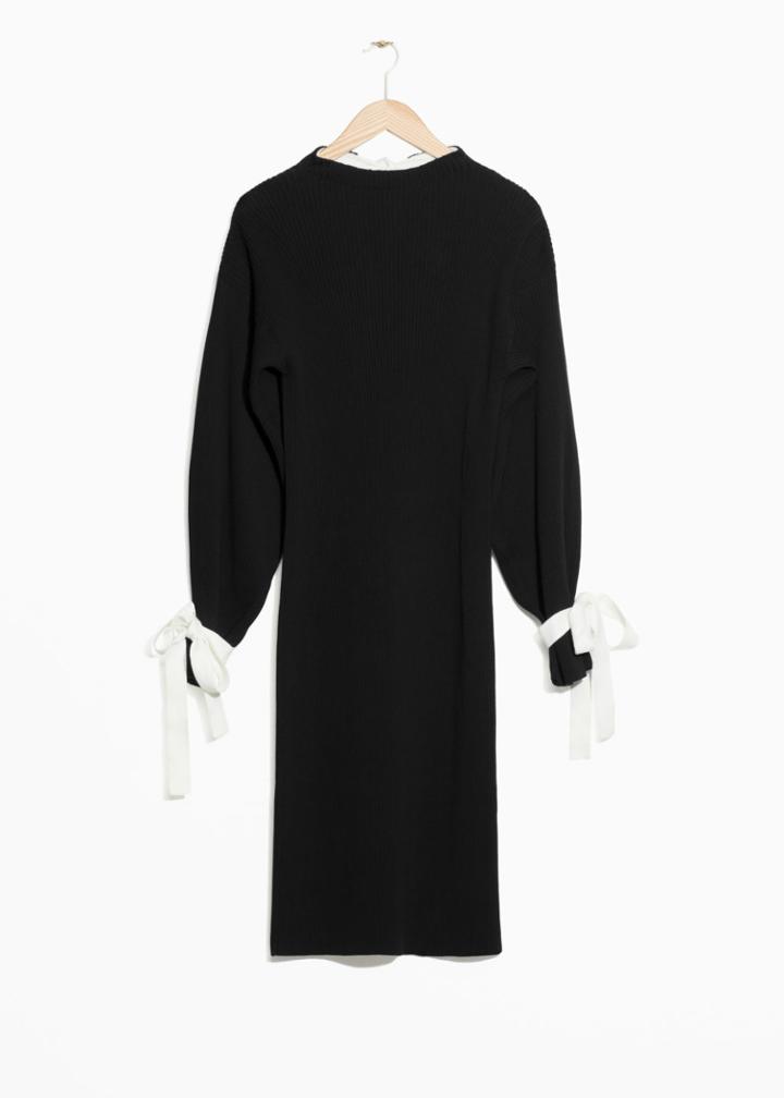 Other Stories Open Back Strap Dress - Black