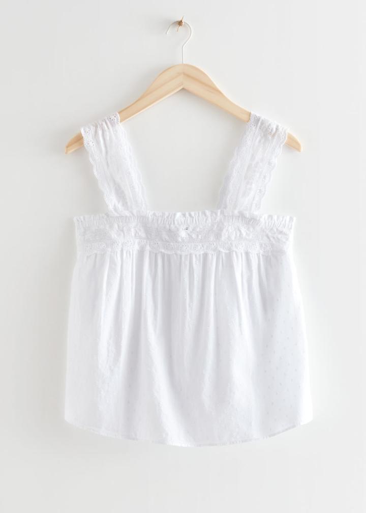 Other Stories A-line Lace Top - White
