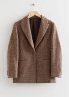 Other Stories Oversized Tweed Blazer - Beige