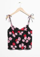 Other Stories Floral Print Tank Top - Black