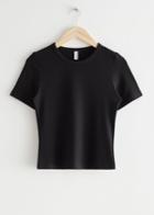 Other Stories Cropped Fitted T-shirt - Black