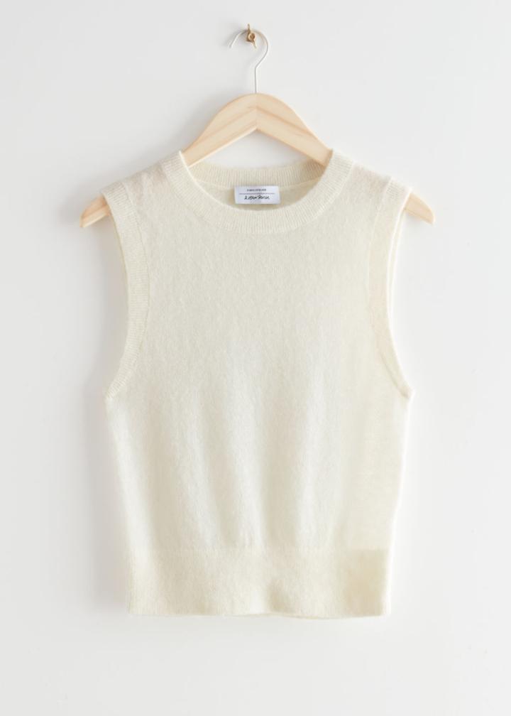 Other Stories Alpaca Blend Knit Vest - White