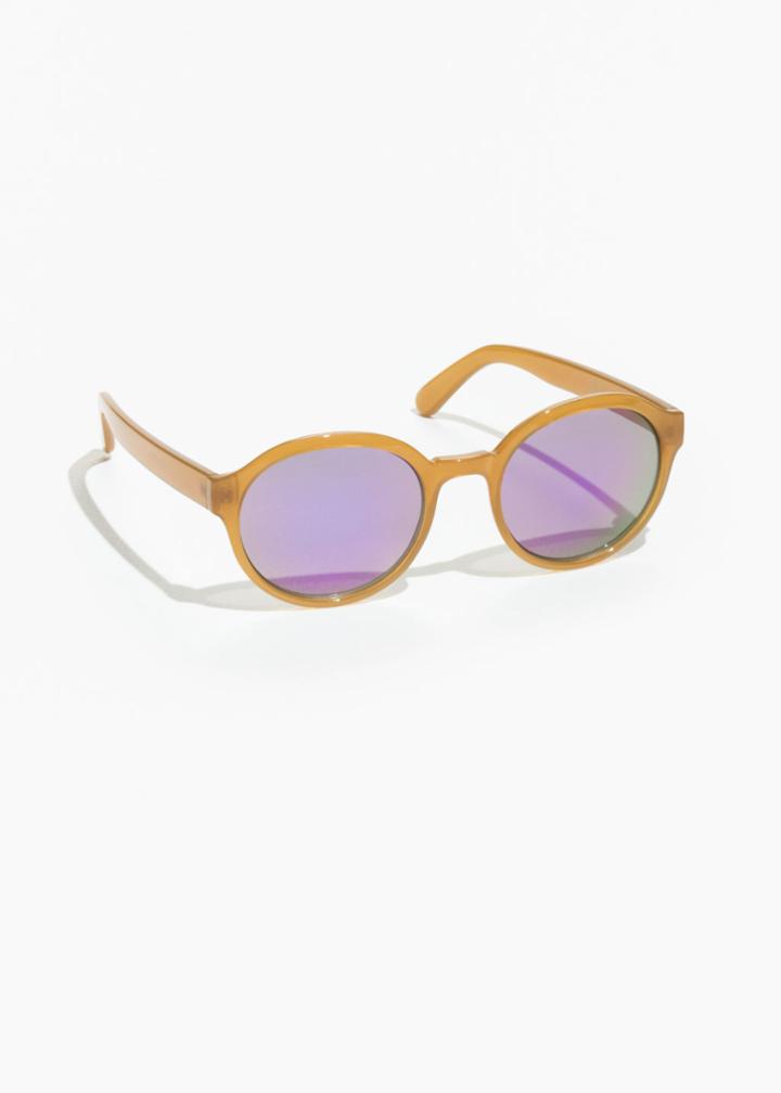 Other Stories Round Frame Sunglasses - Yellow