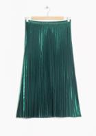 Other Stories Pleated Emerald Skirt