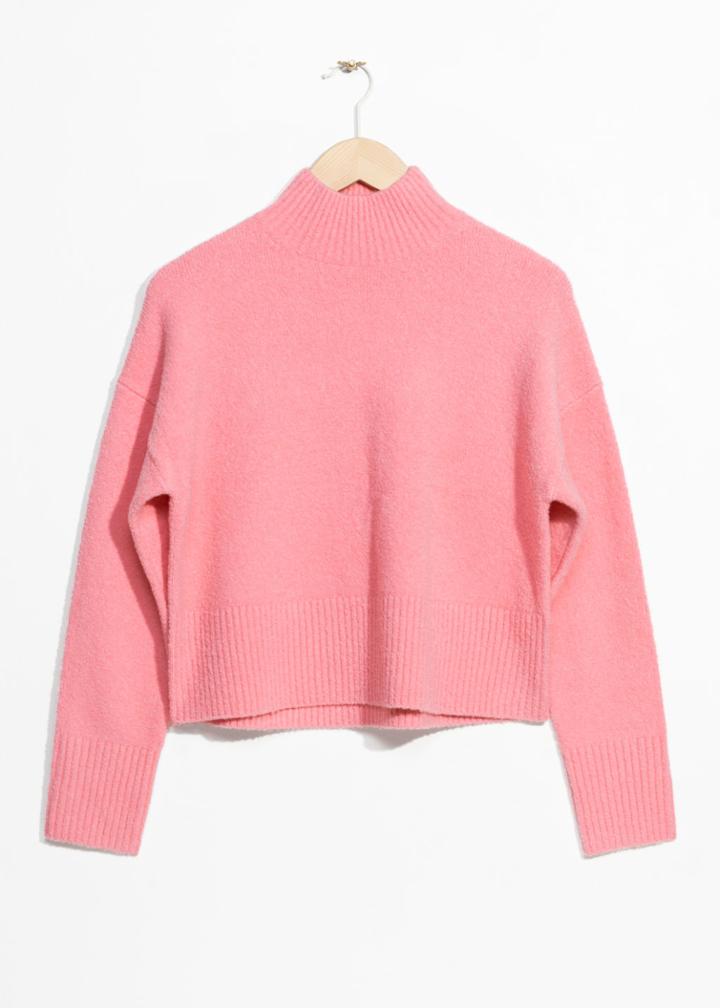 Other Stories Crop Sweater - Pink
