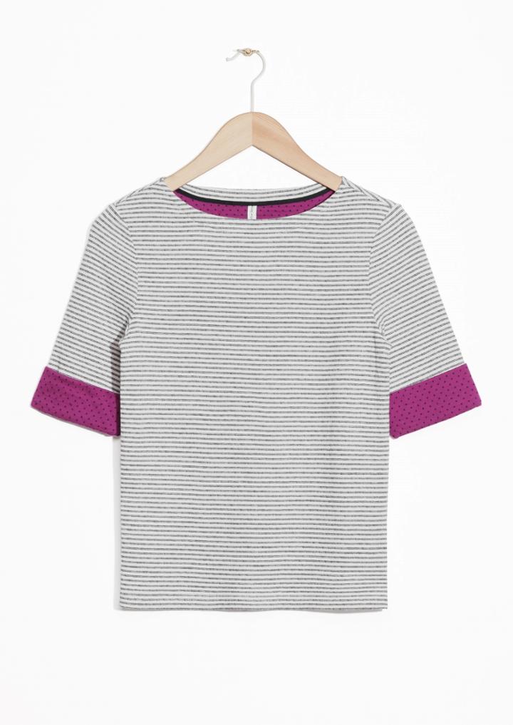 Other Stories Dot And Stripe Top