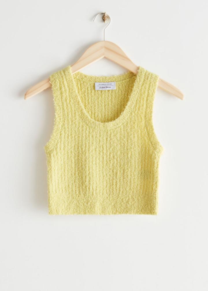 Other Stories Textured Crop Top - Yellow
