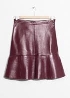 Other Stories Frill Leather Skirt - Red