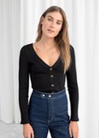 Other Stories Fitted Ribbed Cardigan - Black
