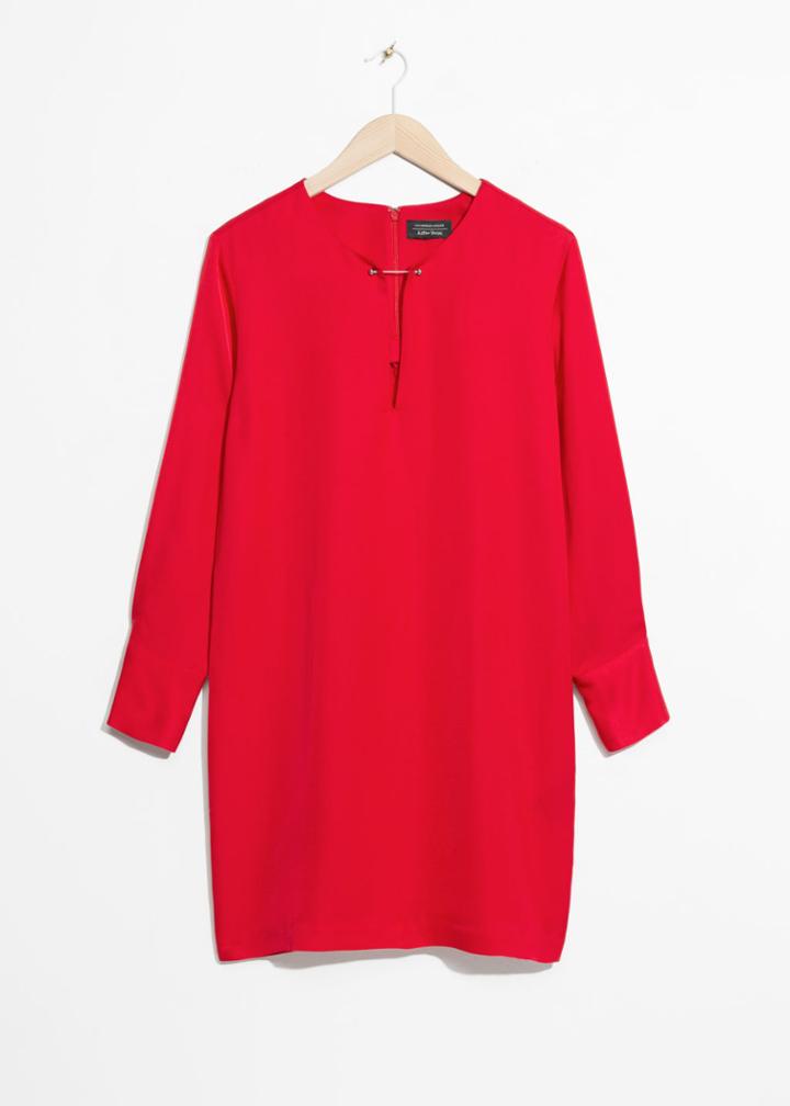 Other Stories Metal Bar Detail Dress - Red