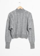 Other Stories Vertical Stripe Wool Blend Sweater - Grey