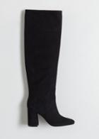 Other Stories Knee High Suede Boots - Black