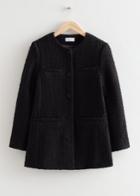 Other Stories Buttoned Tweed Jacket - Black